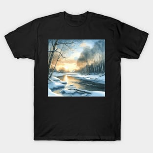 Winter River Winter Landscape T-Shirt